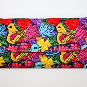 Super Cute NEW Parrot bird Wallet made in Mexico Fabric synthetic Bright…